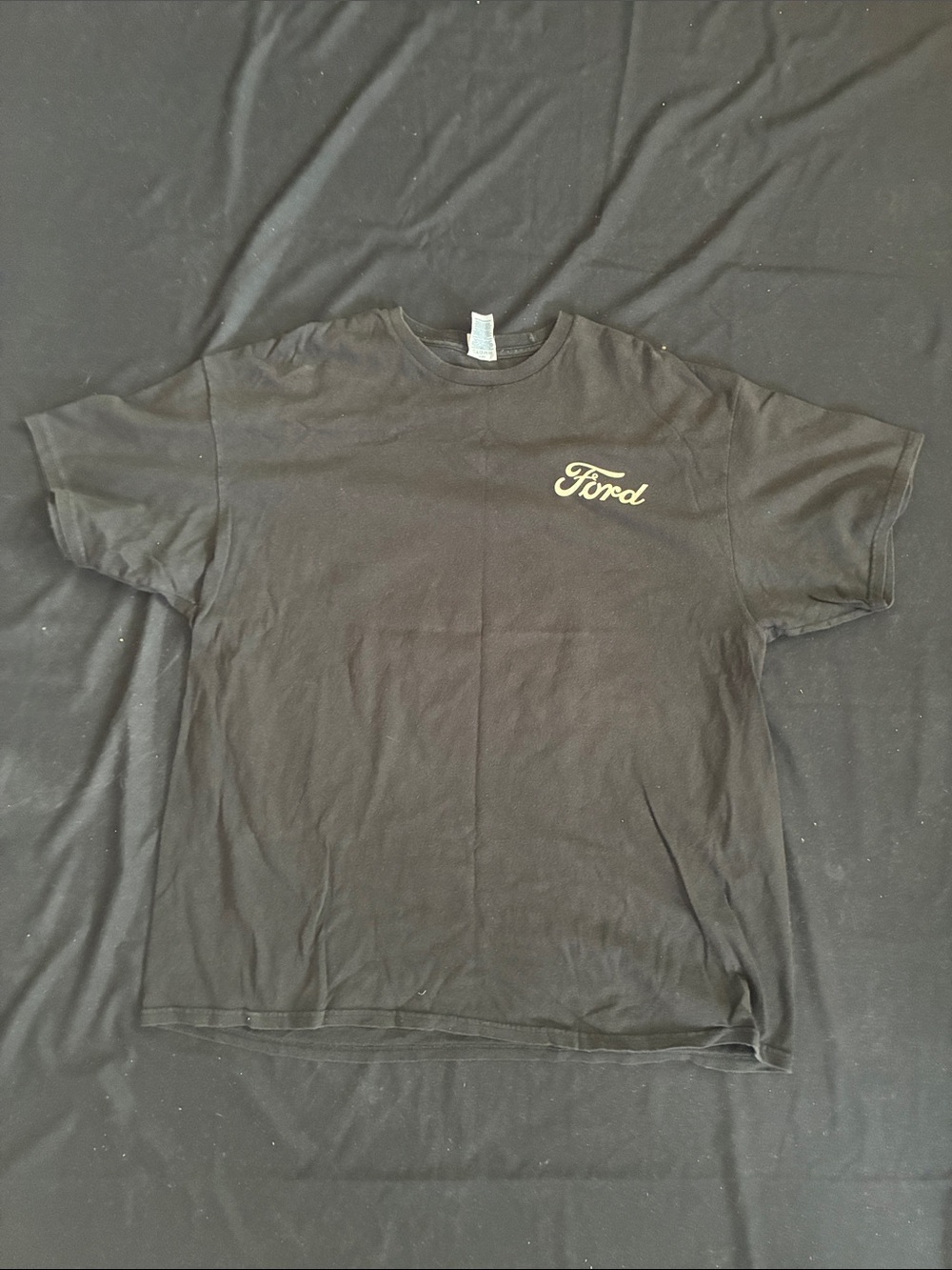 Delta Black Short Sleeve Tee with Gold Ford Script
